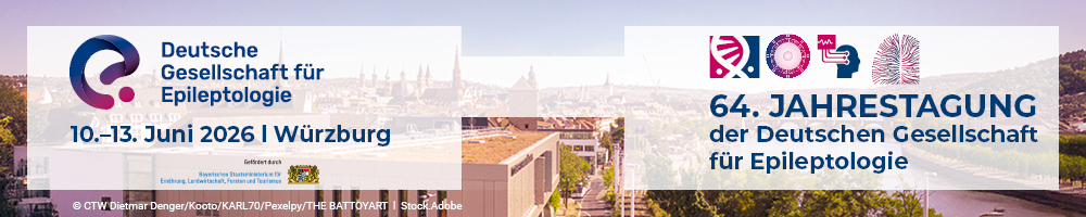 Veranstaltungsbanner "Deutsche Gesellschaft für Epileptologie - 64. Jahrestagung der Deutschen Gesellschaft für Epileptologie, 10.-13. Juni 2026, Würzburg