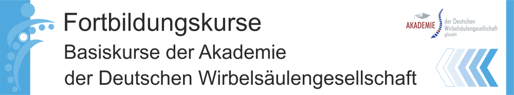 Veranstaltungsbanner "Fortbildungskurse - Basiskurse der Akademie der Deutschen Wirbelsäulengesellschaft"