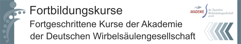 Veranstaltungsbanner "Fortbildungskurse - Fortgeschrittene KUrse der Akademie der Deutschen Wirbelsäulengesellschaft"