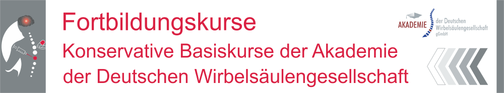 Veranstaltungsbanner "Fortbildungskurse - Konservative Basiskurse der Akademie der Deutschen Wirbelsäulengesellschaft"