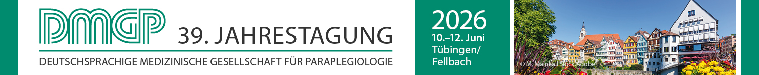 Veranstaltungsbanner "39. Jahrestagung der Deutschsprachigen medizinischen Gesellschaft für Paraplegiologie", 10.-12. Juni 2026, Tübingen