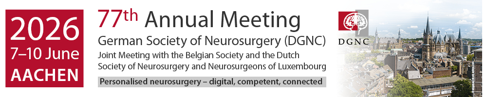 Event banner '77th Annual Meeting of the German Society for Neurosurgery', 7–10 June 2026, Aachen/DE