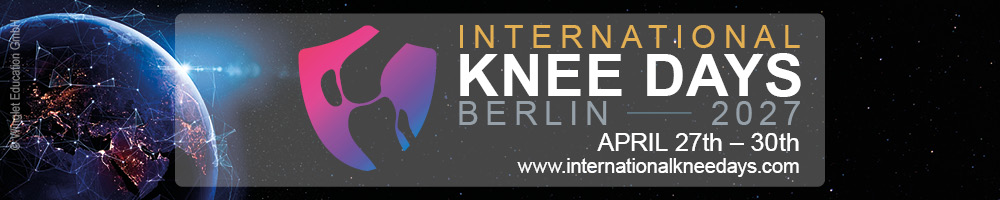 Event banner 'International Knee Days 2027 ', April 27–30, 2027, Berlin/DE
