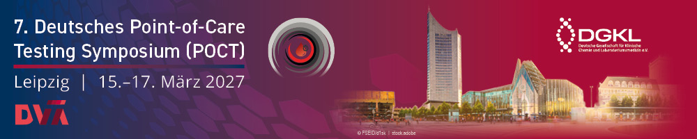 Veranstaltungsbanner "7. Deutsches Point-of-Care Testing Symposium (POCT) ", 15.-17. März 2027, Leipzig