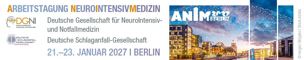 Veranstaltungsbanner "Arbeitstagung Neurointensivmedizin 44. Jahrestagung der DGNI und DSG", 21.-23. Januar 2027, Berlin