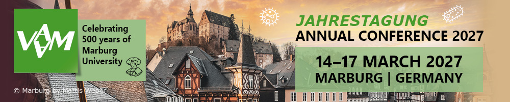Event banner 'Annual Conference 2027 of the Association for General and Applied Microbiology', 14–17 March 2027, Marburg/DE