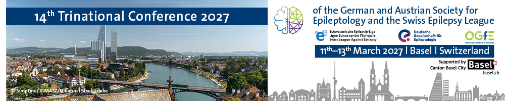 Event banner '14th Trinational Conference of the German and Austrian Society for Epileptology and the Swiss Epilepsy League', 11–13 March 2027, Basel/CH